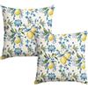 Artoid Mode Set di 2 federe estive con fiori di limone, 45 x 45 cm, per la stagione e la primavera, per il soggiorno