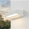 Licht-Erlebnisse Lampada da parete esterna a LED in alluminio IP54 luce bianca calda 3000 K 450 lm 14,2 cm di larghezza Bianca allungata Lampada da parete moderna per esterni Lampada da terrazza