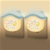Annmore Luce Notturna LED per Bambini, 2 Pezzi Lampada da Presa per Cameretta, Corridoio, Scale, Ingresso, con Sensore Crepuscolare (Blu)