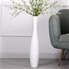 Leewadee Vaso Bianco Decorativo Per Fiori O Pampas Da Interno Da Terra, Alto 65 cm, Resina