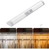 WOBANE Luce Armadio LED Sensore Movimento, Luci Guardaroba Protezione degli Occhi, Lampada Ricaricabile Luce Notturna Dimmerabile 3 Modalità di Colore per Sottopensile