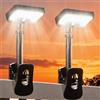 AURIVEE® Luci Solari Recinto con Sensore Movimento 2-Pack,92 LEDs 600LM Luci Solari Giardino & Terrazza, Clip-On 360° Regolabile con Carica Type-C per Esterno, Cancello, Grondaia e Campeggio