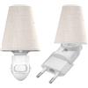 TobeBright Luce Notturna Vintage 2-Pack da Presa Muro con Sensore Crepuscolare, Lampadina Edison Sostituibile 2200K Bianco Caldo, Interruttore On/Off, Ideale per Bagno, Cucina, Corridoio