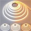 TOPAI Striscia LED COB 24V CCT 5mm Ultra Sottile, Strisce LED Bianco 5 Metri Dimmerabile 2700K-6500K Alta Luminosità CRI 90+, 608LED/M Tagliabile Flessibile per Feste, Bancone,Decorazioni per la casa