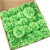 DuHouse 25 rose artificiali con steli veri fiori in schiuma per bouquet fai da te, bouquet da matrimonio, centrotavola per baby shower, decorazione floreale per feste (verde chiaro)