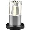 BOLD Kristy lampada da tavolo decorativa LED wireless (dimmer continuo, 2200-3000K bianco caldo, base di ricarica + cavo USB 1 m, fino a 10 h) Cromo