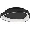 Eglo lampada da soffitto LED Moggiona, con telecomando, dimmerabile, plafoniera plastica e metallo nero, luce calda-fredda, Ø 35 cm