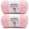 Bernat Baby Velvet BB Ever After - Gomitolo di filato rosa, 2 confezioni da 300 g, 100% poliestere, pettinato, taglia M, 400 m, per lavori a maglia/uncinetto