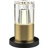 BOLD Kristy lampada da tavolo decorativa LED wireless (dimmer continuo, 2200-3000K bianco caldo, base di ricarica + cavo USB 1 m, fino a 10 h) Oro