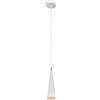 GTV EVI - Lampadario a sospensione a 1 luce, in alluminio bianco con riflettore dorato, forma conica, attacco GU10, max. 40 W, IP20, ideale per cucina, tavolo da pranzo e soggiorno