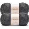 Caron Simply Me Luster - Filato di ossidiana, confezione da 2, 170 g, 65% nylon, 35% acrilico, pettinato, #4 (medio), 300 m, per maglia/uncinetto