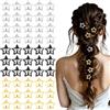 YAWYO 50 Fermagli per Capelli a Stella, Fermagli in Metallo da 3 cm per Donne e Bambine (Argento, Oro, Nero)