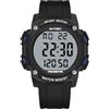 AVTREK Orologio contapassi impermeabile per camminare, non richiede app/Bluetooth, fitness tracker con display LCD, grandi numeri, miglia e calorie (nero)
