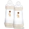 MAM Easy Start, biberon anti-colic, set da 2 (260 ml), bottiglia per latte con innovativa valvola a fondo contro le coliche, borraccia con tettarella, taglia 1, dalla nascita, Uni Mix
