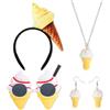 HOWAF Costume da gelato, cerchietto gelato e occhiali per Halloween, carnevale e feste in maschera