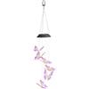 Maximex Campanella eolica a LED Farfalla Solar, resistente alle intemperie, si illumina al buio, con pannello solare e gancio per appenderla, 12,5 x 78 x 12,5 cm, colorata