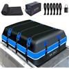MCBD Borsa da Tetto, 736L Grande Borsa da Tetto Impermeabile a Guscio Morbido Con 10 Cinghie Rinforzate 6 Ganci per Porta per Tutti Iveicoli SUV Con/Senza Portapacchi, Blu