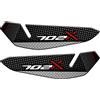Paraserbatoio.it ADESIVO RESINATO PROTEZIONI PARAMANI EFFETTO 3D, PER MOTO COMPATIBILE CON BENELLI TRK 702 X (BIANCO/ROSSO)