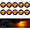 KaTur - luce a LED rotonda da 1,9 cm, anteriore, posteriore, laterale, di indicazione, impermeabile, 12 V, per auto e camion (ambra)