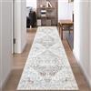 Famibay Passatoia per corridoio, 60 x 300 cm, Läufer vintage, tappeto per corridoio, antiscivolo, lavabile, passatoia, beige-marrone, tappeto per corridoio, cucina, soggiorno, camera da letto