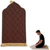 Zinueen Tappeto da preghiera imbottito Seccade, stile turco, morbido e spesso, per Ramadan, Umrah, Tespih Islam, tappeto da preghiera per Go, Namazlik (65 x 110 cm) (marrone scuro)