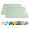 Rinsl Set di 2 tappetini da bagno, in spugna di cotone, 50 x 70 cm, 700 g/m², ad asciugatura rapida, assorbente, lavabile (verde celadone)