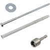 AERZETIX - Kit di 4 tasselli con flangia smussata Ø10x180 mm in nylon + 4 viti tirafondo Ø7x180 mm + 4 rondelle larghe per bullone M8 + 1 bussola esagonale da 1/4 SW12 per avvitare