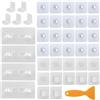 JRSHIRLEYLTD 35 ganci per quadri autoadesivi, trasparenti ganci adesivi per appendere immagini, chiodi adesivi da parete, senza foratura, chiodo adesivo per cornici per foto, viti