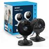 GNCC GC3 Kit 2 Telecamera WiFi Interno Fisso, Solo WiFi a 2,4 GHz, Videocamera Sorveglianza 1080P per Bambini/Animali, Installazione Facile, Cloud e Micro SD, Abbonamento Richiesto, Plug-in, Nero