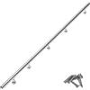 Magtctyae Corrimano in acciaio inox 3 m / 3 m corrimano per scale corrimano Magtctyae per scale ringhiera kit di supporto per interni ed esterni a parete ringhiera per scale con staffe corrimano per scale