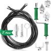 LWAIX Pulitore a spirale per la pulizia dei tubi, 5 m × 12 mm, spirale di scarico, albero per la pulizia dei tubi, con 6 pezzi