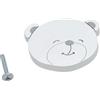 BOTTERLUIGI L S KIT 6 Pomoli in Legno a Forma di Orsetto - Bianco e Grigio - Per Cameretta Bambina - Viti Incluse