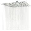 Ribech Soffione Doccia Pioggia Quadrato in Acciaio Inox, Doccia Alta Pressione con Ugelli Silicone Autopulenti, Snodo Sferico Regolabile 360°, Cromo - da Parete o Soffitto