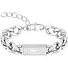 Lacoste Bracciale a catena da uomo della collezione BACKHAND acciaio inossidabile con placca incisa - 2040439