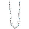 FULU AUTUMN Collana lunga in argento da donna, elegante, con doppio ciondolo in perle di cristallo, gioiello di moda, regalo per le donne, 89 cm, Agata