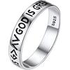 Silvora Anello Incisione delle Scritture G>∧∨ God is Greater Than the Highs and Lows Anello Minimalista in Vero Argento Sterling S925 per Uomo Donna Misure Diverse