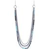 FULU AUTUMN Collana lunga da donna, in argento, con due fili, alla moda, regalo di compleanno, 35 cm (mit 2,7 cm Verlängerung), Cristallo Perla, Non pietra preziosa