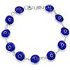 Bling Jewelry Braccialetto Amuleto di Protezione Portafortuna con Perla di Vetro Turca Occhio di Malocchio per Donne e Adolescenti in Argento Sterling .925 Blu Navy 7,5 Pollici
