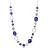 FULU AUTUMN Collana di perle lunga in argento - Collana boheme con cristalli e perle in pietra naturale, gioielli fantasia, idea regalo per la festa della mamma, 95 cm, Pietra Cristallo, Senza Gemme