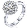 YL Anello da Donna in Argento 925 Anello di Fidanzamento