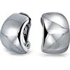 Bling Jewelry Geometrico Pianura Minimalista Gambero Huggie Metà Cerchio Clip Su Orecchini Per Le Donne Non Forate Orecchie Argento Placcato Ottone