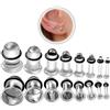 DOEARKO Dilatatori per Orecchio 8 Paias O-Ring in Vetro Ear Gauges Tunnel Cilindro Forma Tunnel Expanders Stretchers Body Piercing Gioielli (Trasparente)