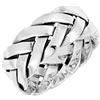 Silverly Anelli in Argento Sterling 925 per Uomo e Donna | Anello Intrecciato 7,7 mm | Anelli da Uomo a Fascia Larga | Fedi Nuziali Spesse con Fascia Intrecciata per Lui e per Lei