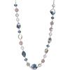 FULU AUTUMN Collana lunga di perle in pietra per le donne collana a catena in argento con cristalli di conchiglia gioielli di moda regalo di Natale per la mamma, Long, Perla Cristallo, Perla