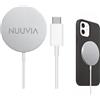 Nuuvia Caricatore Wireless Magnetico 15W Compatibile con iPhone Serie 12/13/14/15 - Allineamento Magnetico Tipo MagSafe - NUUVIA