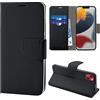 N NEWTOP Cover Compatibile con Apple iPhone 13 Mini, HQ Lateral Custodia Libro Flip Chiusura Magnetica Portafoglio Simil Pelle Stand (Nero)