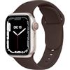 ELETTRONEO C1B Cinturino per Apple Watch Ultra 3 2 49mm, Serie 11 10 46mm, 9 8 7 45mm 41mm, SE 6 5 4 44mm 40mm, 3 2 1 42mm 38mm Donna Uomo Band Bracciale Sport Silicone, Caffè