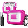 R-fun per Custodia protettiva AirPods Pro di seconda generazione, Chiusura magnetica automatica, con kit di pulizia, Adatta per Custodia protettiva AirPods Pro 2 -Rosa rosa