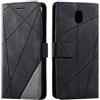 SONWO Cover per Galaxy J5 2017, Flip Caso in PU Pelle Case Cover Portafoglio Custodia per Samsung Galaxy J5 2017, [Kickstand] [Slot per Schede], Nero