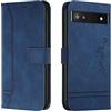 Bravoday Cover per Google Pixel 6A, Flip Custodia in Pelle PU Portafoglio Custodia per Google Pixel 6A, con Slot per Schede, Blu